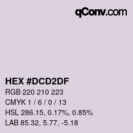 Color code: HEX #DCD2DF | qconv.com