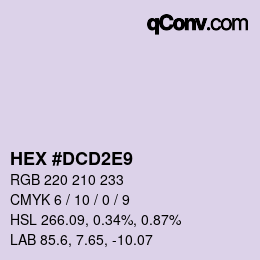 Color code: HEX #DCD2E9 | qconv.com