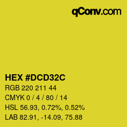 Color code: HEX #DCD32C | qconv.com