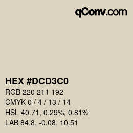 Color code: HEX #DCD3C0 | qconv.com