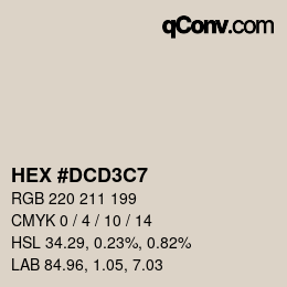 Color code: HEX #DCD3C7 | qconv.com
