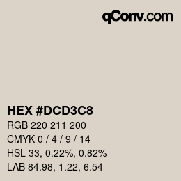 Color code: HEX #DCD3C8 | qconv.com