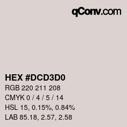 Color code: HEX #DCD3D0 | qconv.com