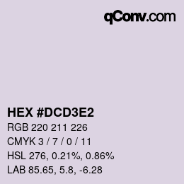 Color code: HEX #DCD3E2 | qconv.com