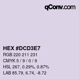 Color code: HEX #DCD3E7 | qconv.com