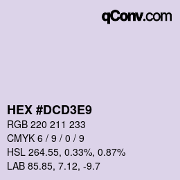 Color code: HEX #DCD3E9 | qconv.com