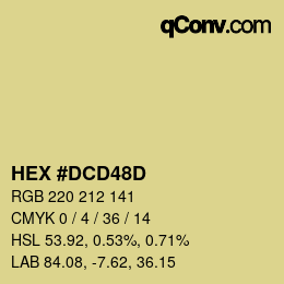 Color code: HEX #DCD48D | qconv.com