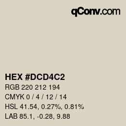 Color code: HEX #DCD4C2 | qconv.com