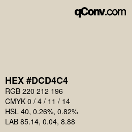 Color code: HEX #DCD4C4 | qconv.com