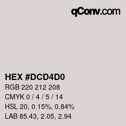 カラーコード: HEX #DCD4D0 | qconv.com
