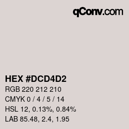 Color code: HEX #DCD4D2 | qconv.com