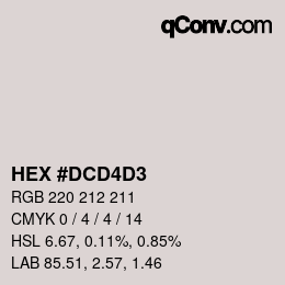 Color code: HEX #DCD4D3 | qconv.com