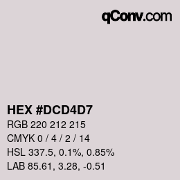 Color code: HEX #DCD4D7 | qconv.com