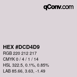 Color code: HEX #DCD4D9 | qconv.com