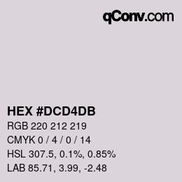 Color code: HEX #DCD4DB | qconv.com