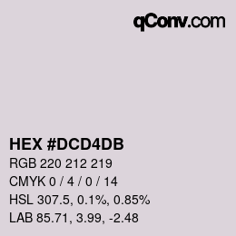 Color code: HEX #DCD4DB | qconv.com