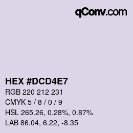 カラーコード: HEX #DCD4E7 | qconv.com