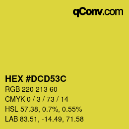 Color code: HEX #DCD53C | qconv.com