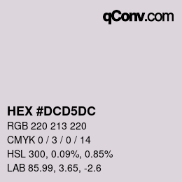 カラーコード: HEX #DCD5DC | qconv.com