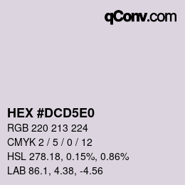 Color code: HEX #DCD5E0 | qconv.com