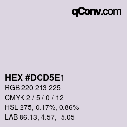 Código de color: HEX #DCD5E1 | qconv.com