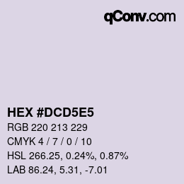 Farbcode: HEX #DCD5E5 | qconv.com