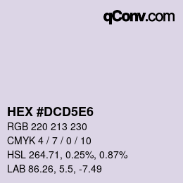 Farbcode: HEX #DCD5E6 | qconv.com