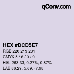 Color code: HEX #DCD5E7 | qconv.com