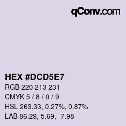 颜色代码: HEX #DCD5E7 | qconv.com