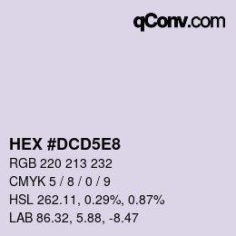 Color code: HEX #DCD5E8 | qconv.com