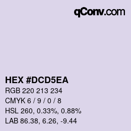 颜色代码: HEX #DCD5EA | qconv.com
