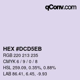 Color code: HEX #DCD5EB | qconv.com