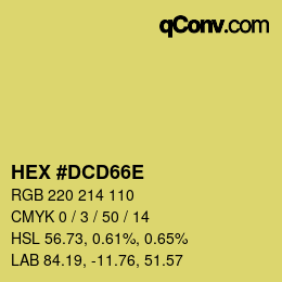 Color code: HEX #DCD66E | qconv.com