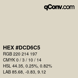 カラーコード: HEX #DCD6C5 | qconv.com