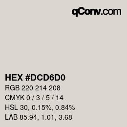 Color code: HEX #DCD6D0 | qconv.com