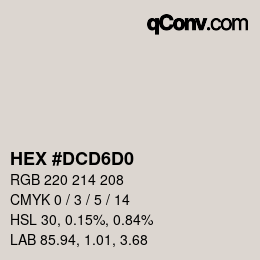 カラーコード: HEX #DCD6D0 | qconv.com