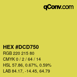 颜色代码: HEX #DCD750 | qconv.com