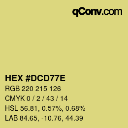 カラーコード: HEX #DCD77E | qconv.com