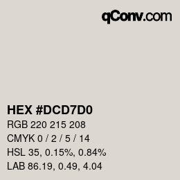 Color code: HEX #DCD7D0 | qconv.com