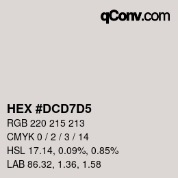 Color code: HEX #DCD7D5 | qconv.com