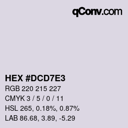 Color code: HEX #DCD7E3 | qconv.com
