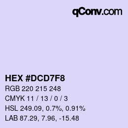 Color code: HEX #DCD7F8 | qconv.com