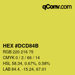 Color code: HEX #DCD84B | qconv.com