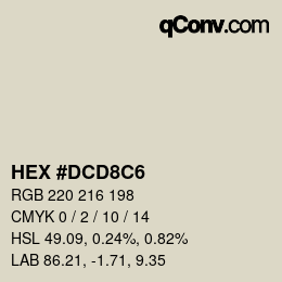 Color code: HEX #DCD8C6 | qconv.com