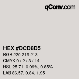 Color code: HEX #DCD8D5 | qconv.com