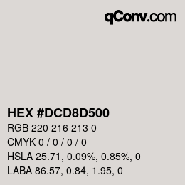 Color code: HEX #DCD8D500 | qconv.com