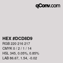 Color code: HEX #DCD8D9 | qconv.com