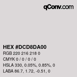カラーコード: HEX #DCD8DA00 | qconv.com