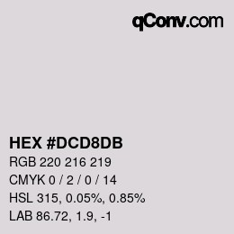 Color code: HEX #DCD8DB | qconv.com