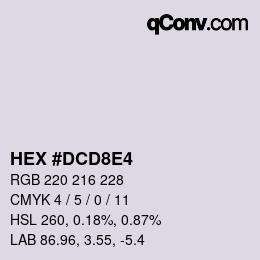 Color code: HEX #DCD8E4 | qconv.com